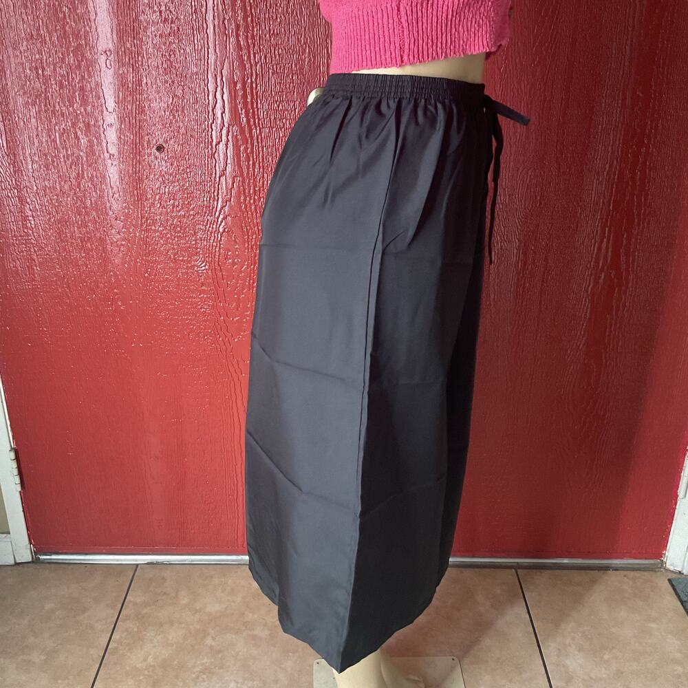 Vintage Sears Black Midi Skirt Women’s Medium USA Made Elastic Waist NOS - Picture 5 of 10